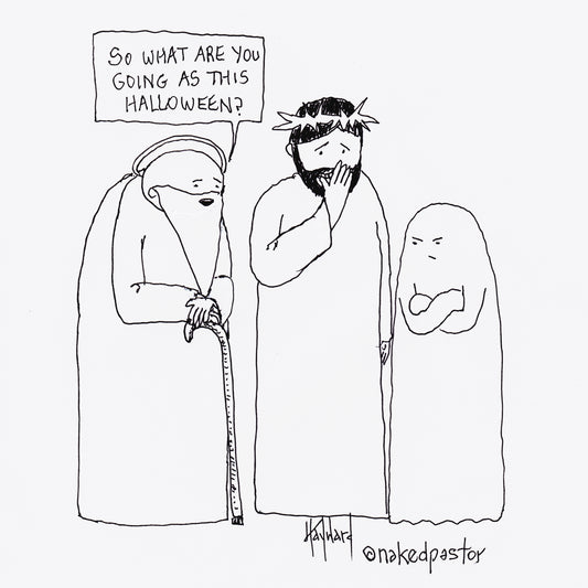 Holy Ghost Halloween Digital Cartoon - by nakedpastor