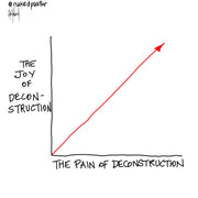The Joy and Pain of Deconstruction Digital Cartoon - by nakedpastor