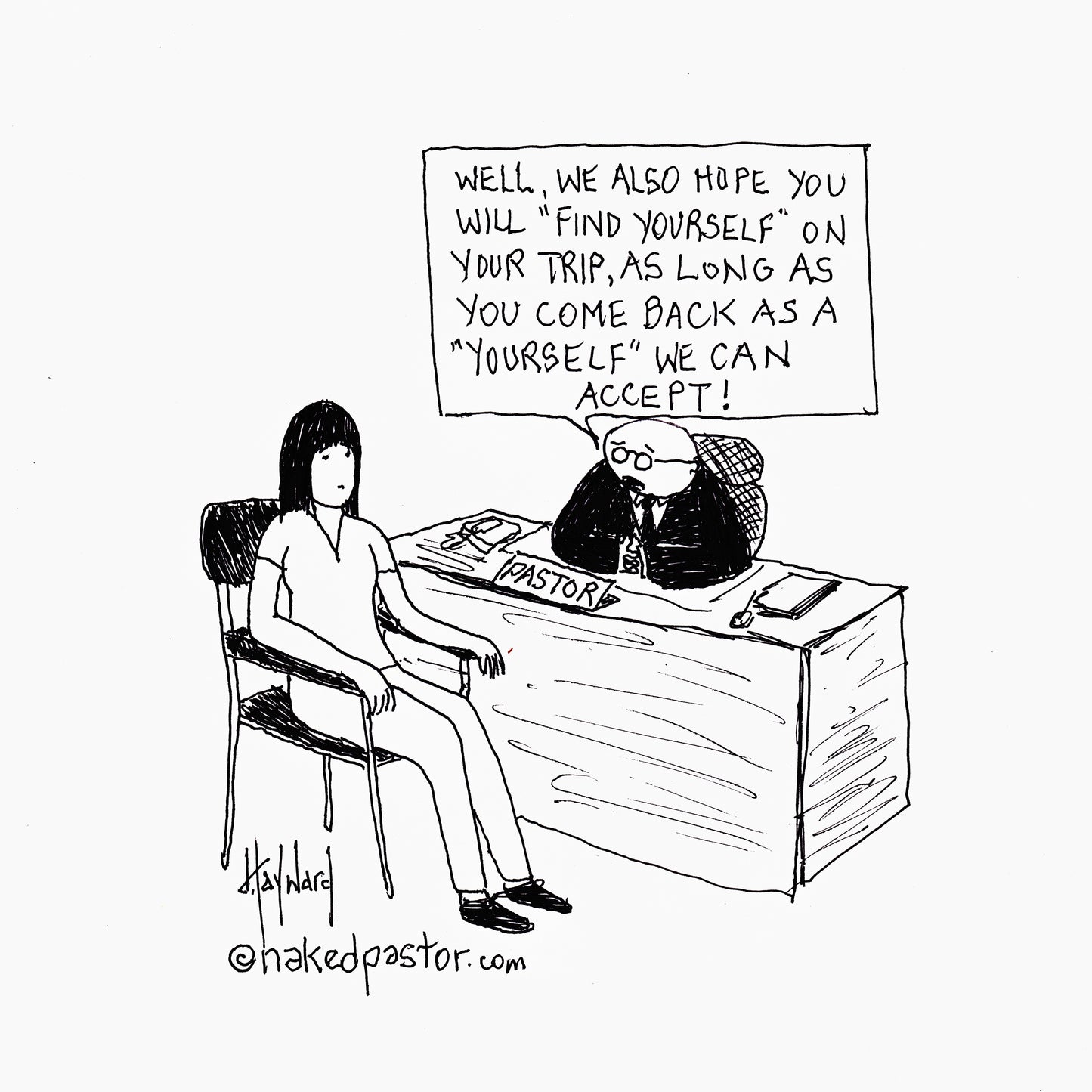 The Risk of Finding Yourself Digital Cartoon