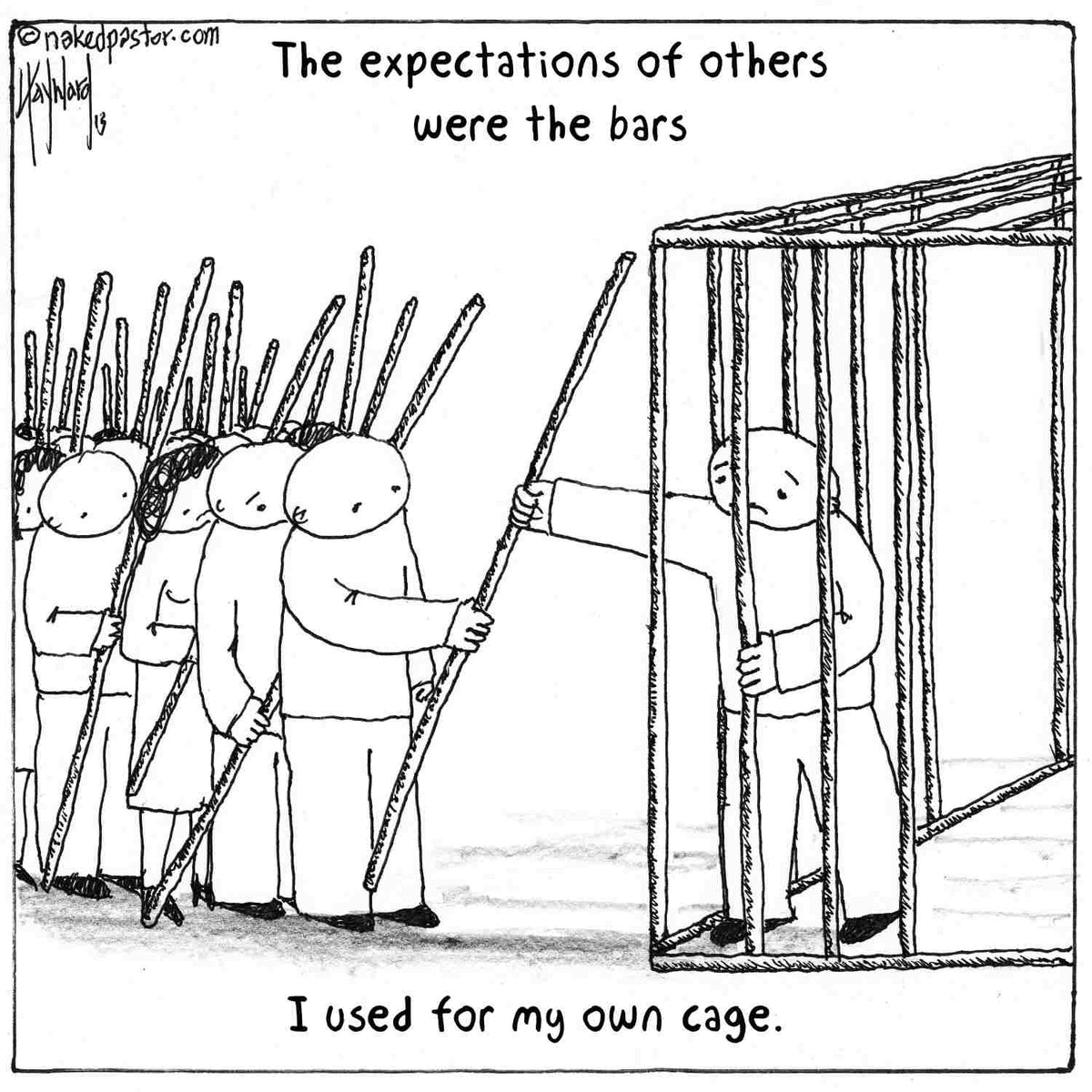 The Bars of Expectations Cage Print - by nakedpastor