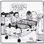 Theology Restrained Digital Cartoon - by nakedpastor