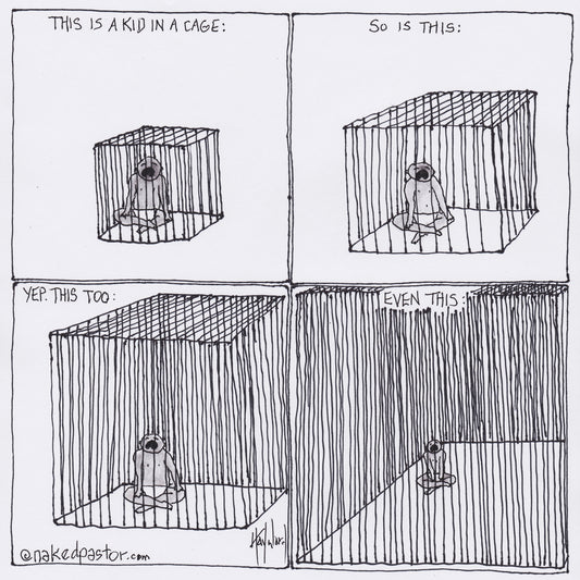 Kid in a Cage Digital Cartoon