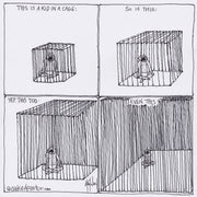 Kid in a Cage Digital Cartoon - by nakedpastor