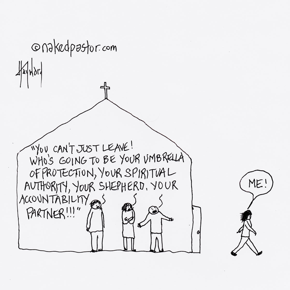 The Umbrella of Protection Digital Cartoon - by nakedpastor