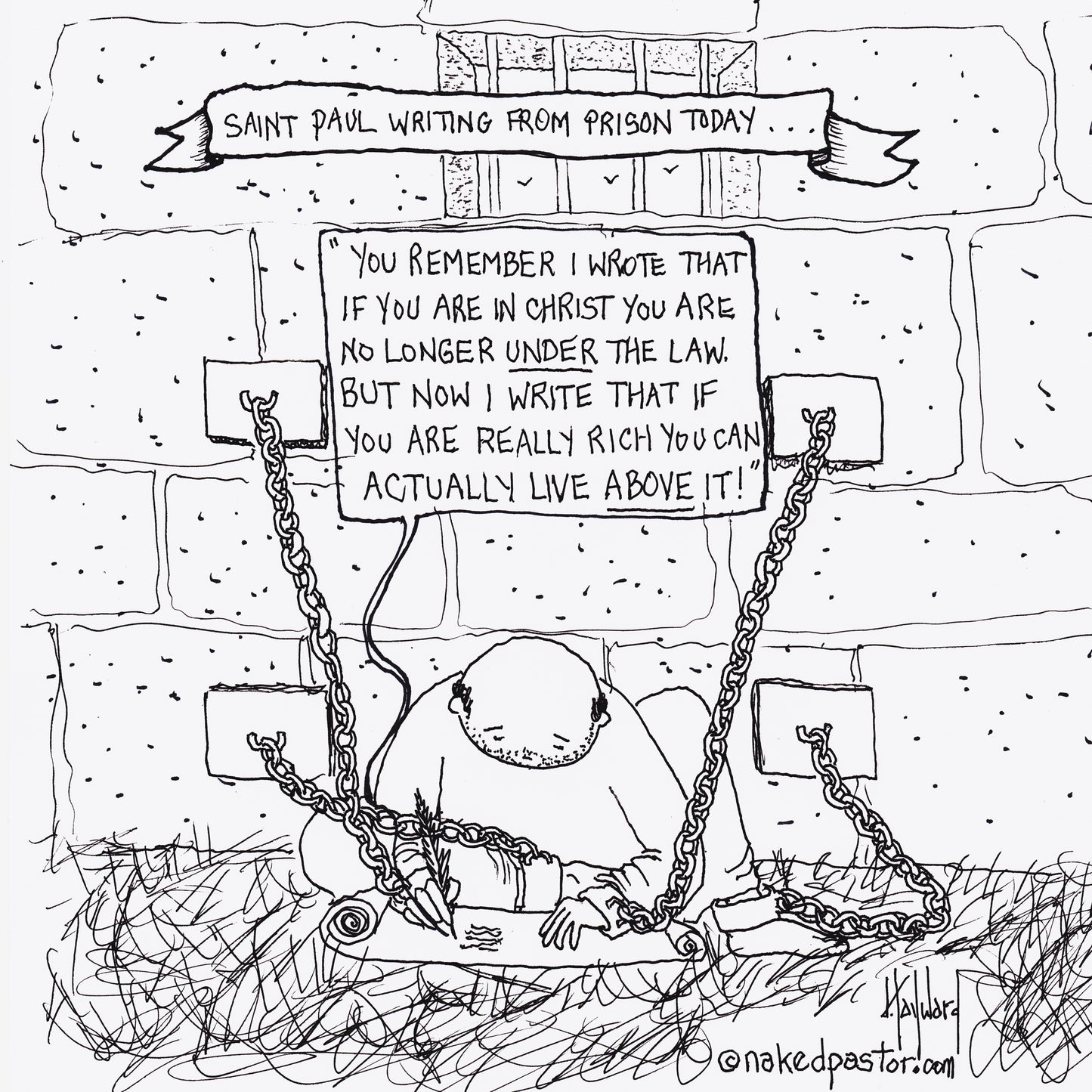 Under the Law or Above It Digital Cartoon