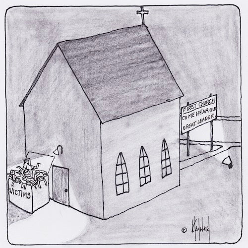 Church Victims Dumpster Cartoon Print