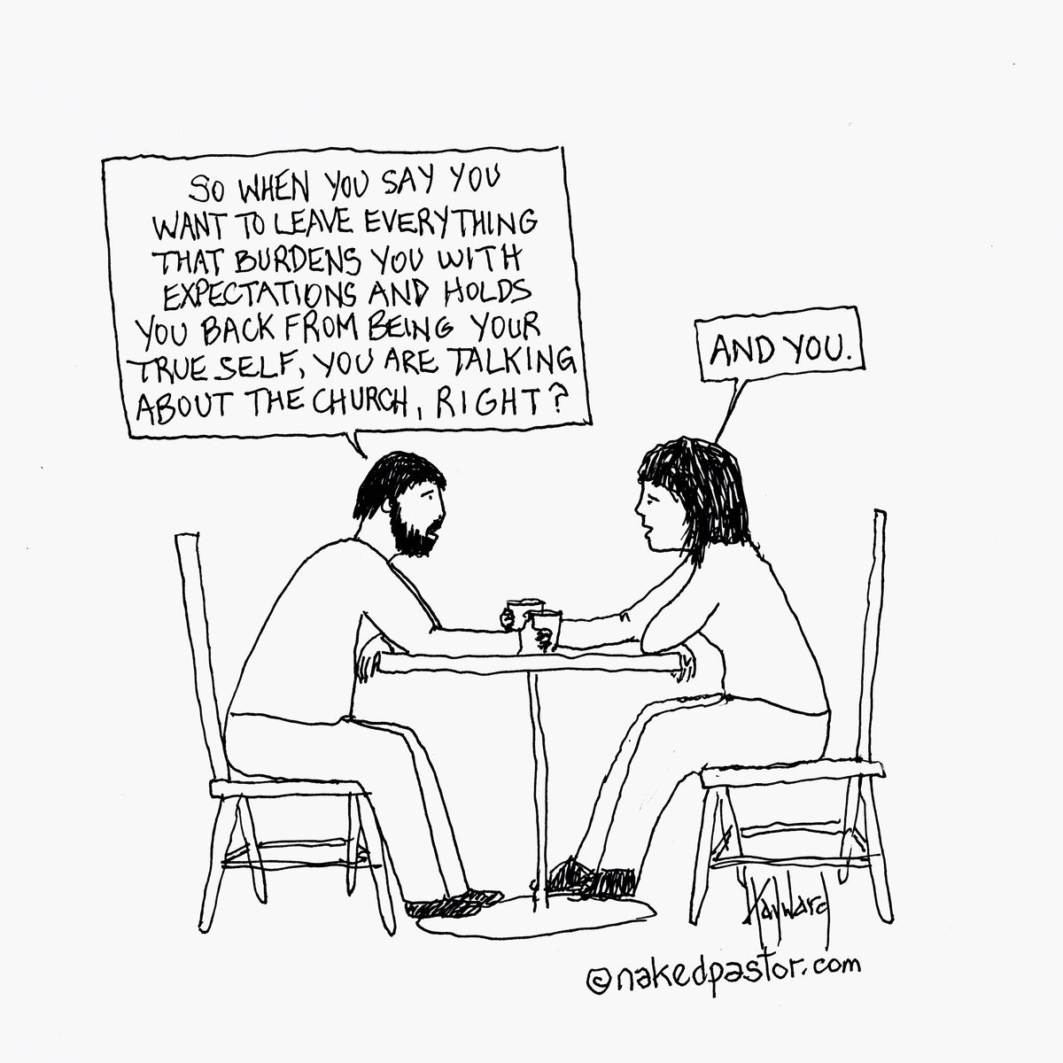 When Marriage Doesn't Survive Deconstruction Digital Cartoon - by nakedpastor