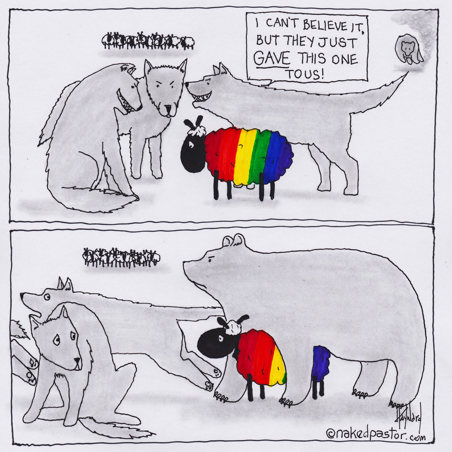 Mama or Papa Bear LGBTQ Digital Cartoon