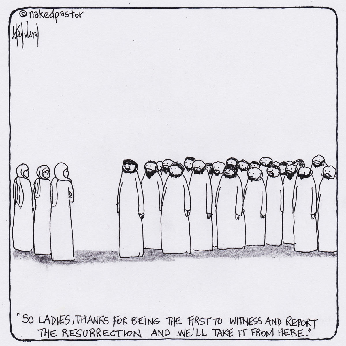 Women and the Resurrection Digital Cartoon - by nakedpastor