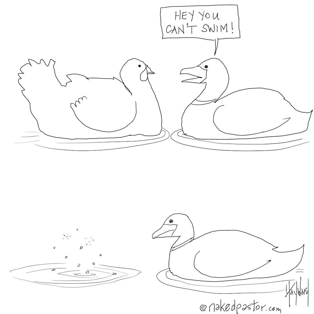 You Can't Swim Digital Cartoon