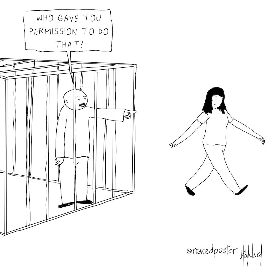 You Don't Need Permission to be Free Digital Cartoon
