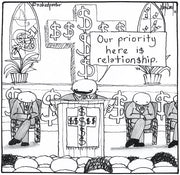The Church, Money and Relationship Digital Cartoon - by nakedpastor