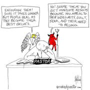 Angelic Encouragement or Demonic Shame Digital Cartoon - by nakedpastor
