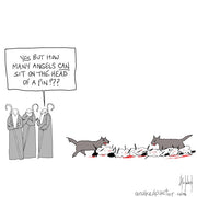 Angels on the Head of a Pin Digital Cartoon - by nakedpastor