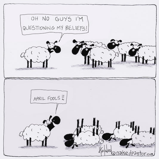 April Fools Sheep Digital Cartoon