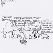 Jesus and Animals Digital Cartoon - by nakedpastor