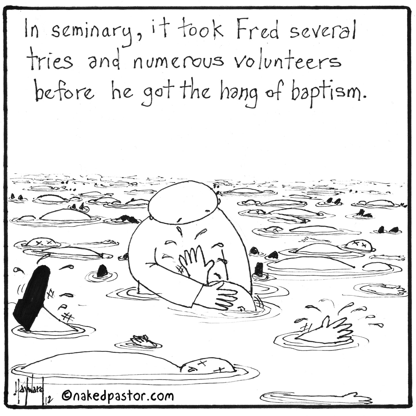 Baptism School Digital Cartoon