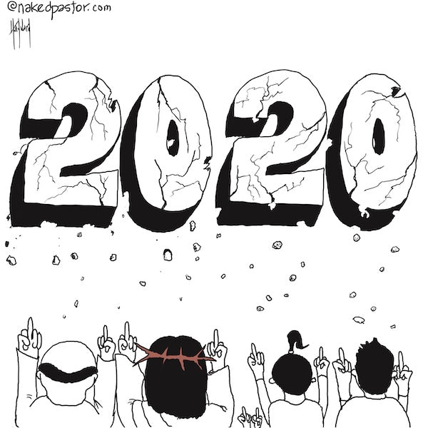 Bye the Year of Our Lord 2020 Digital Cartoon
