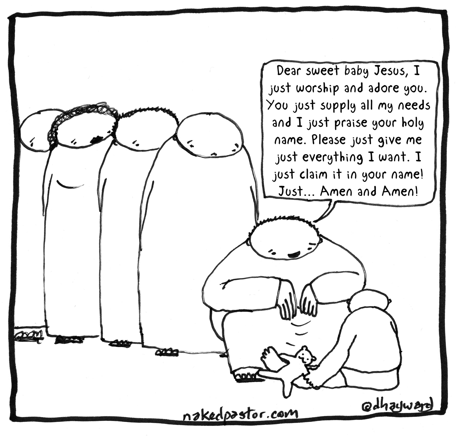 Dear Sweet Baby Jesus Digital Cartoon - by nakedpastor