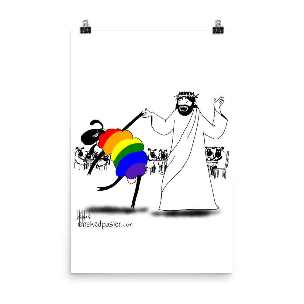 Jesus Dances with the LGBTQ Sheep Print - by nakedpastor