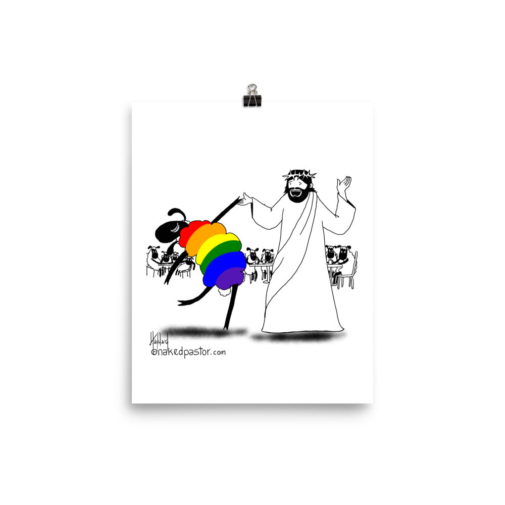 Jesus Dances with the LGBTQ Sheep Print - by nakedpastor