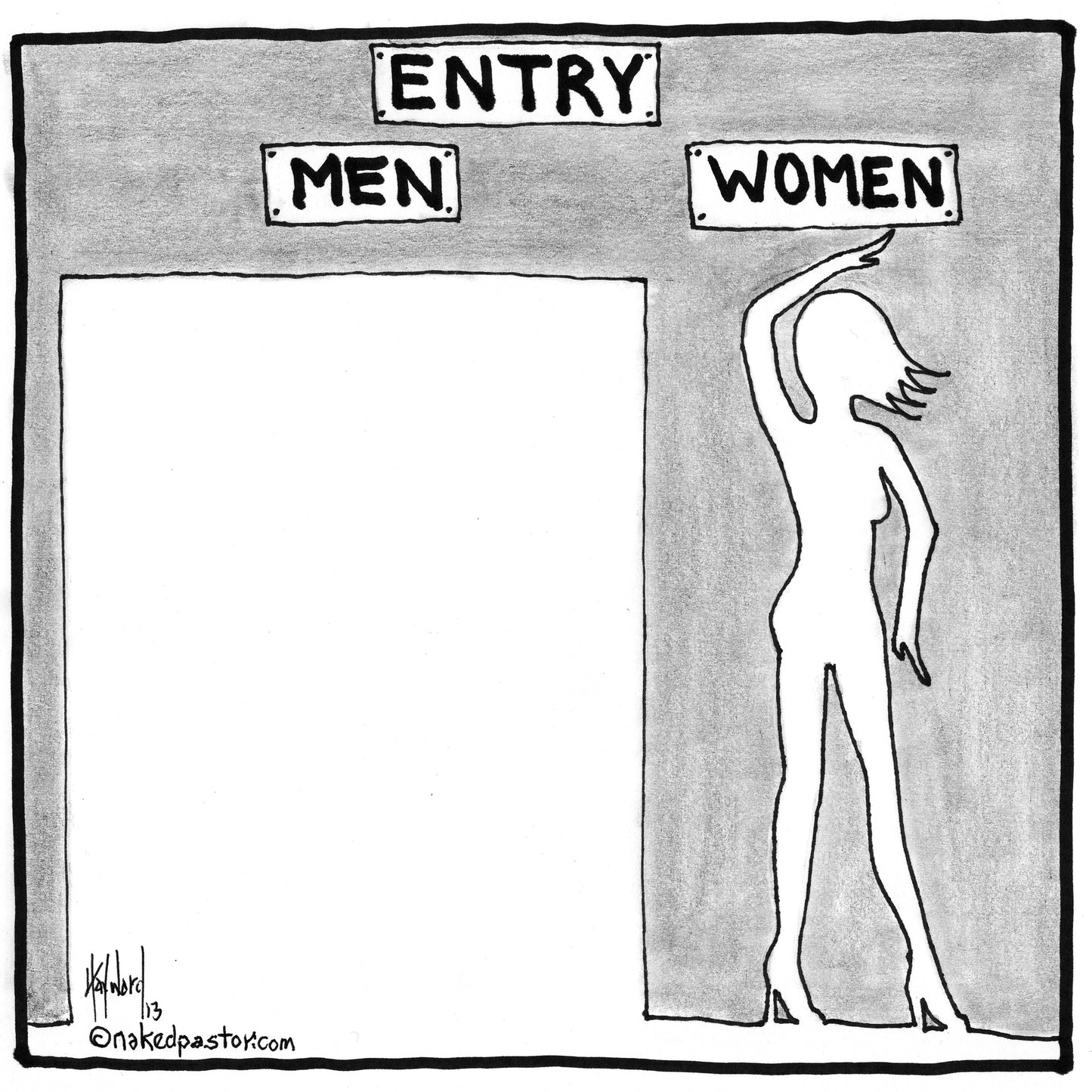 Entry for Men and Women Digital Cartoon