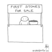 First Stones for Sale Digital Cartoon - by nakedpastor