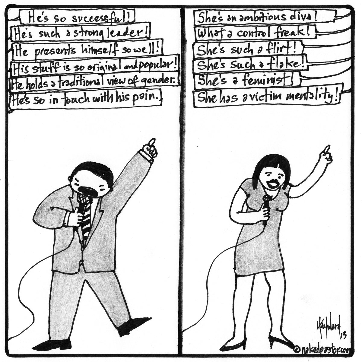 Gender Inequality in Preachers Digital Cartoon - by nakedpastor
