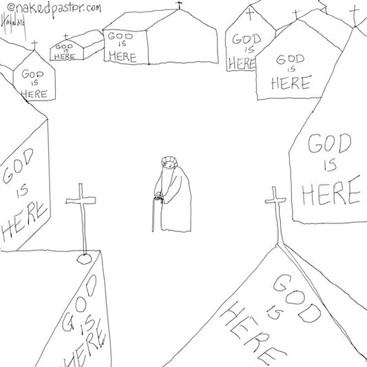 God is Here Digital Cartoon