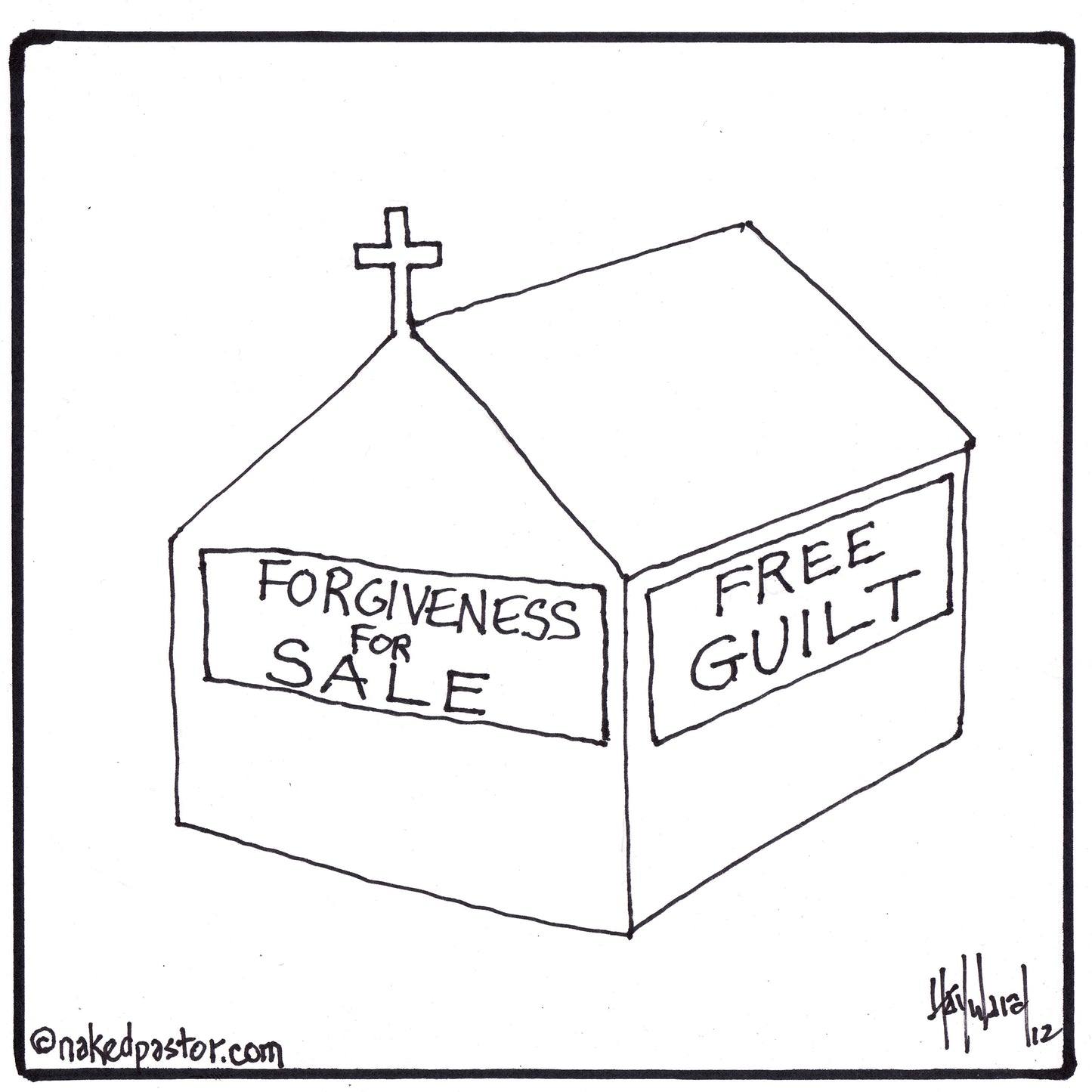 Guilt Forgiveness Digital Cartoon