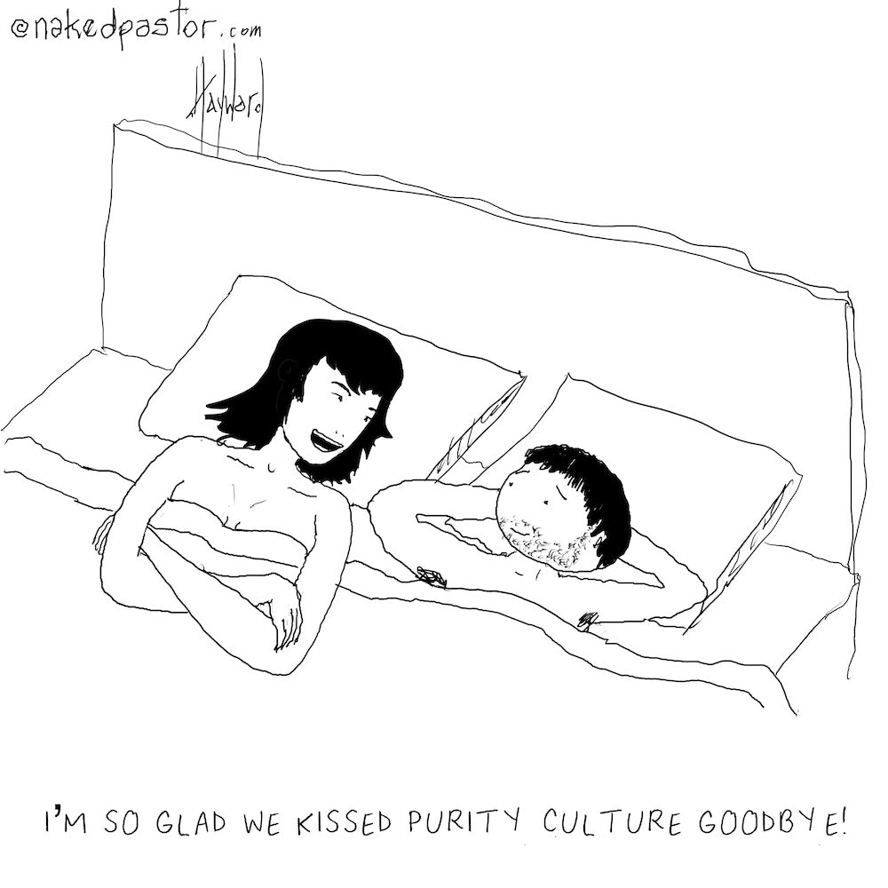 Kissing Purity Culture Goodbye Digital Cartoon - by nakedpastor