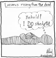 Behold Lazarus Stinks Digital Cartoon - by nakedpastor