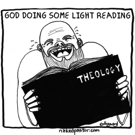 God Doing Some Light Reading Digital Cartoon