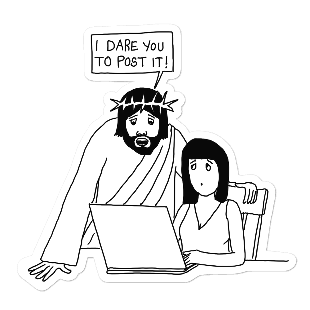 I Dare You to Post It Sticker - by nakedpastor