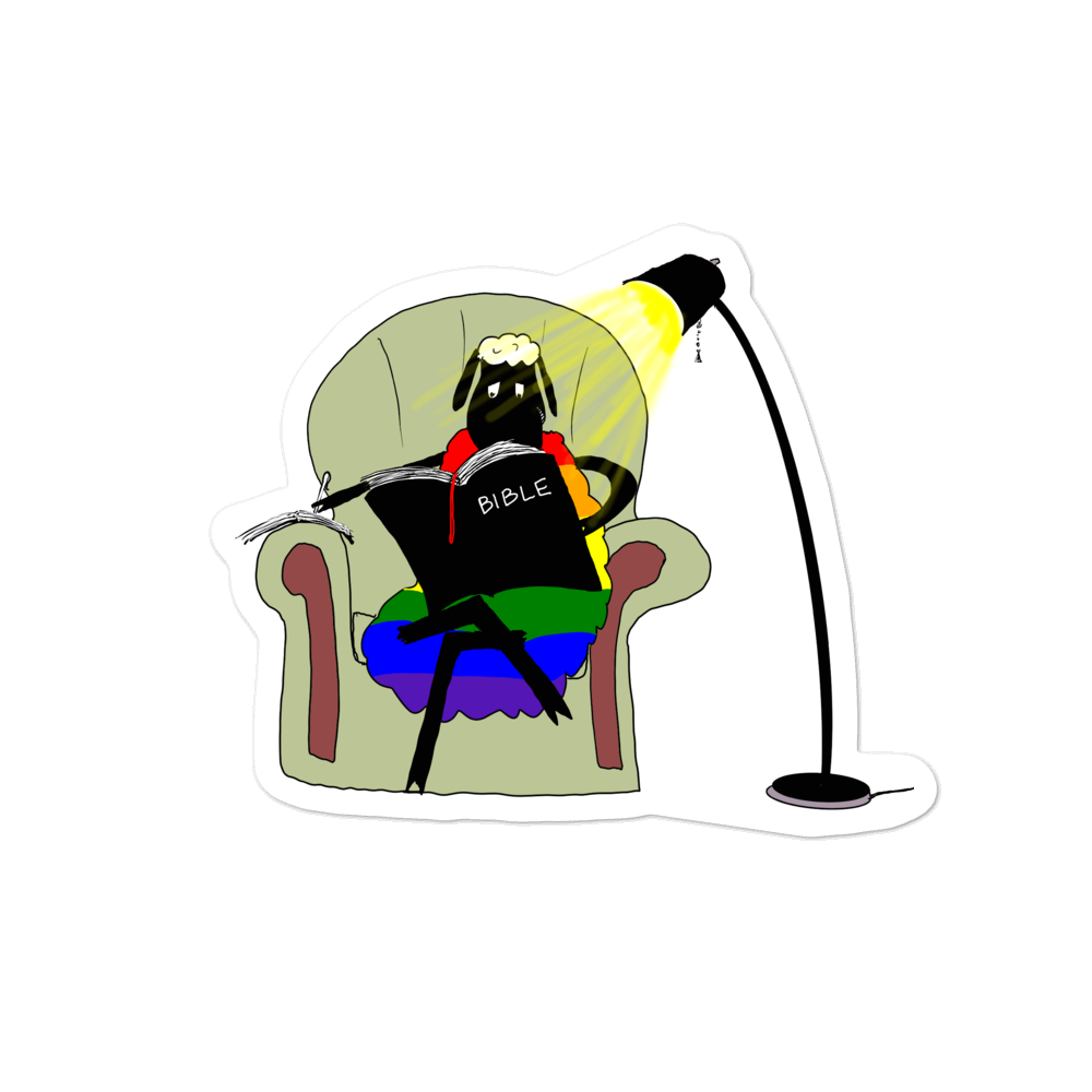 LGBTQ Sheep has Devotions Stickers - by nakedpastor