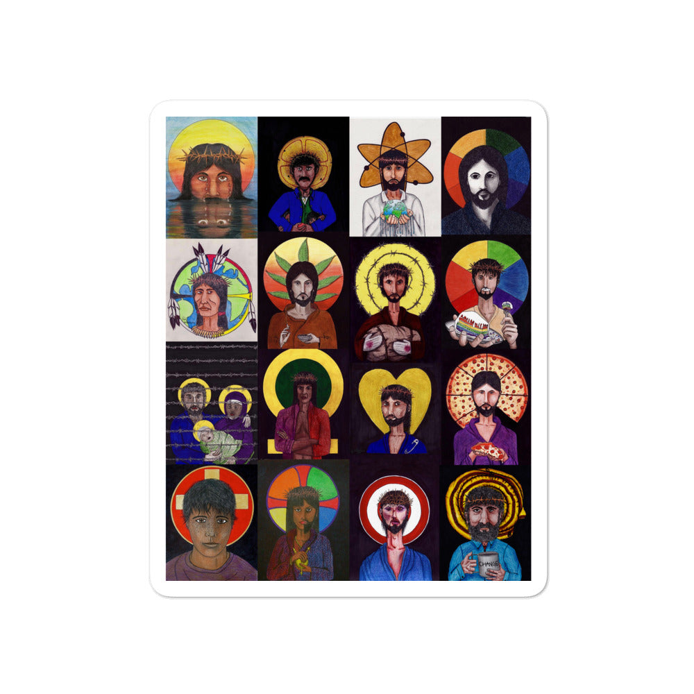 Christ Collage Sticker - by nakedpastor