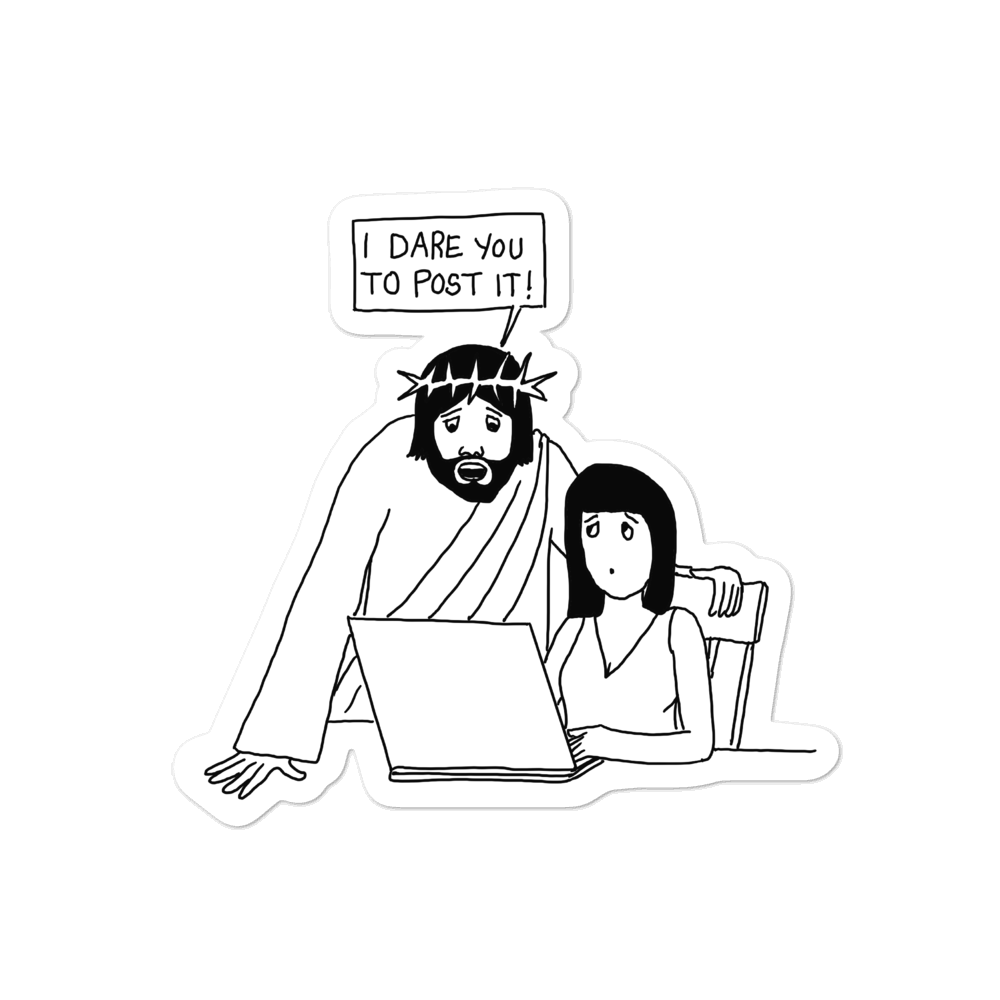 I Dare You to Post It Sticker - by nakedpastor
