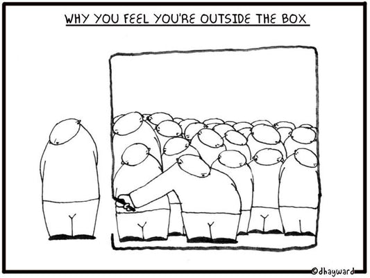 Outside the Box Digital Cartoon