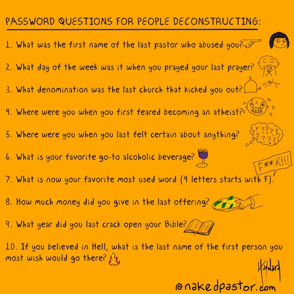 Deconstruction Password Questions Digital Cartoon