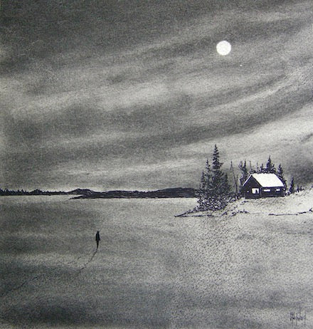Please Wait For Me Charcoal Drawing Print