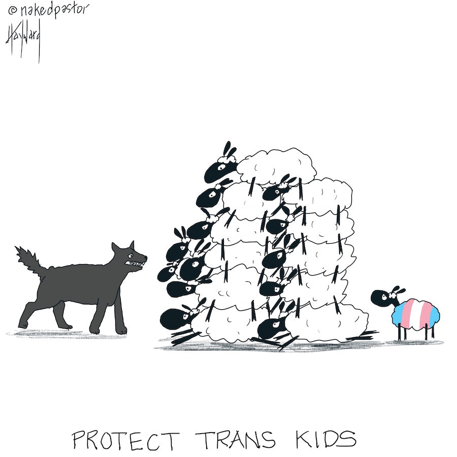 Protect Trans Kids Digital Cartoon - by nakedpastor