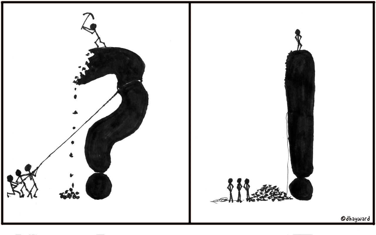 Question Exclamation Digital Cartoon - by nakedpastor