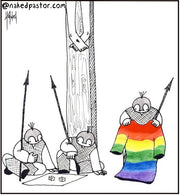 Rainbow Robe Digital Cartoon - by nakedpastor