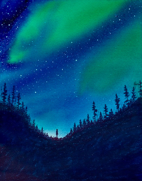 Coming Out to the Great Wide Open Watercolor Print