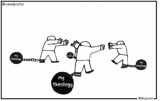 Theology Balls and Chains Digital Cartoon