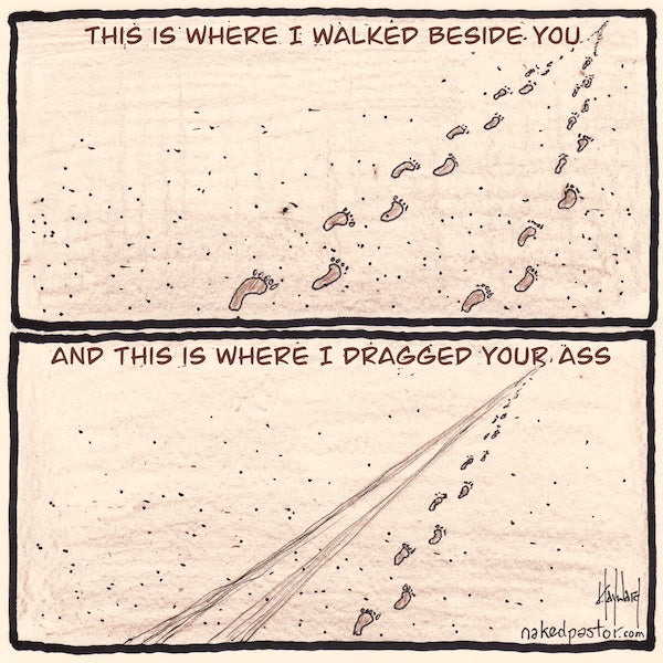 Walk or Be Dragged Digital Cartoon