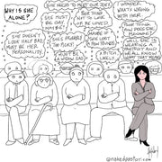 Why is She Alone Digital Cartoon - by nakedpastor